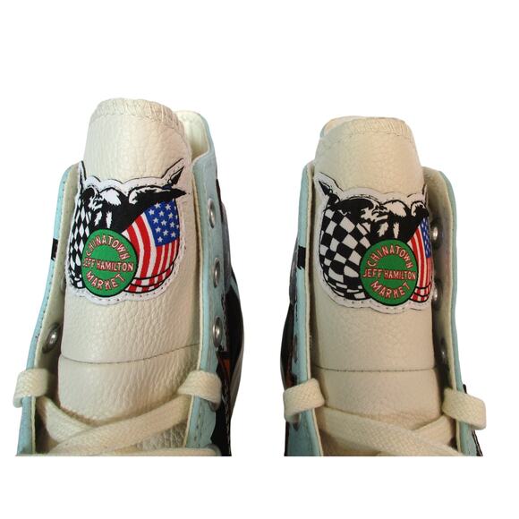 New CONVERSE Chinatown Market Chuck 70 Lakers Hi-Top Leather Sneakers Sz 9.5 - Picture 7 of 10